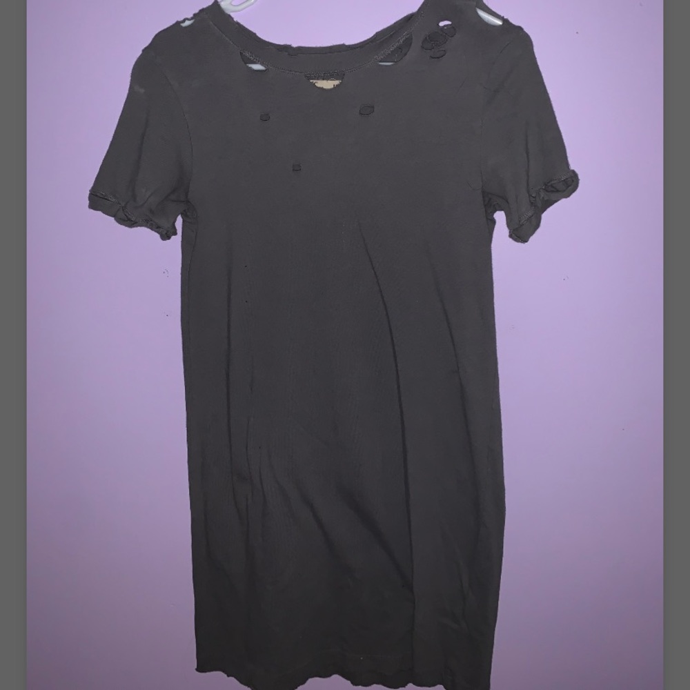Distressed t-shirt dress